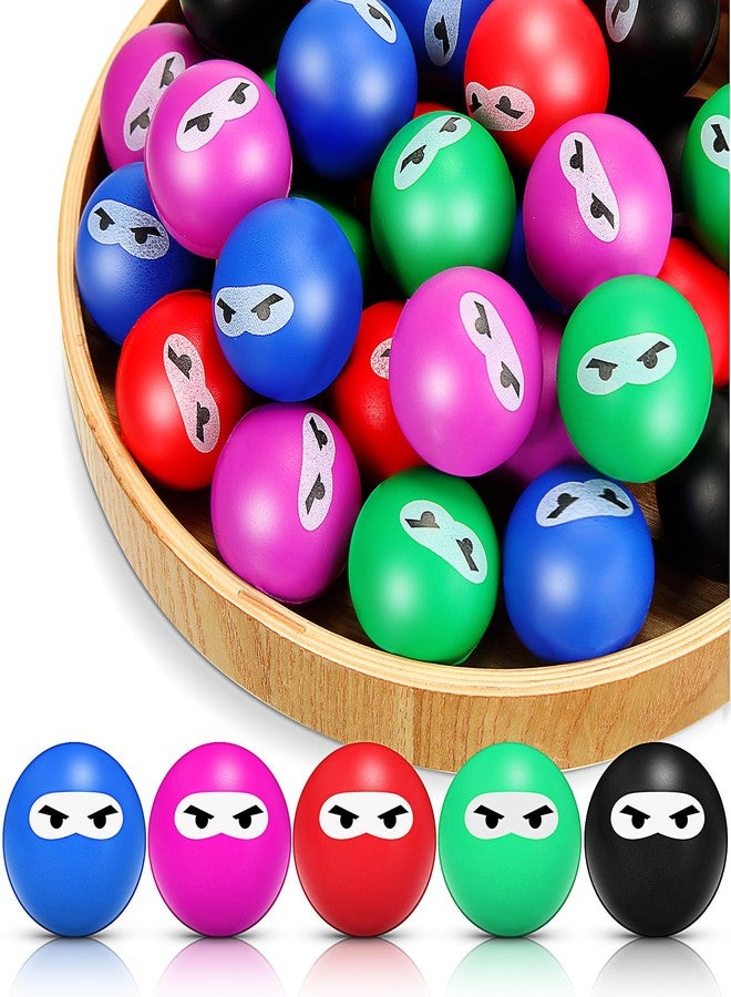 جيريفي مجموعة جيريفي من 30 كرة لتخفيف التوتر على طريقة النينجا، مناسبة للبالغين، بطيئة الارتفاع، مثالية لحفلات النينجا، مصنوعة من إسفنج البولي يوريثان، كرات حسية لتخفيف التوتر، قابلة للضغط والتمدد، هدية مثالية لحفلات أعياد الميلاد والكريسماس، متوفرة بخمسة ألوان. - Image 1